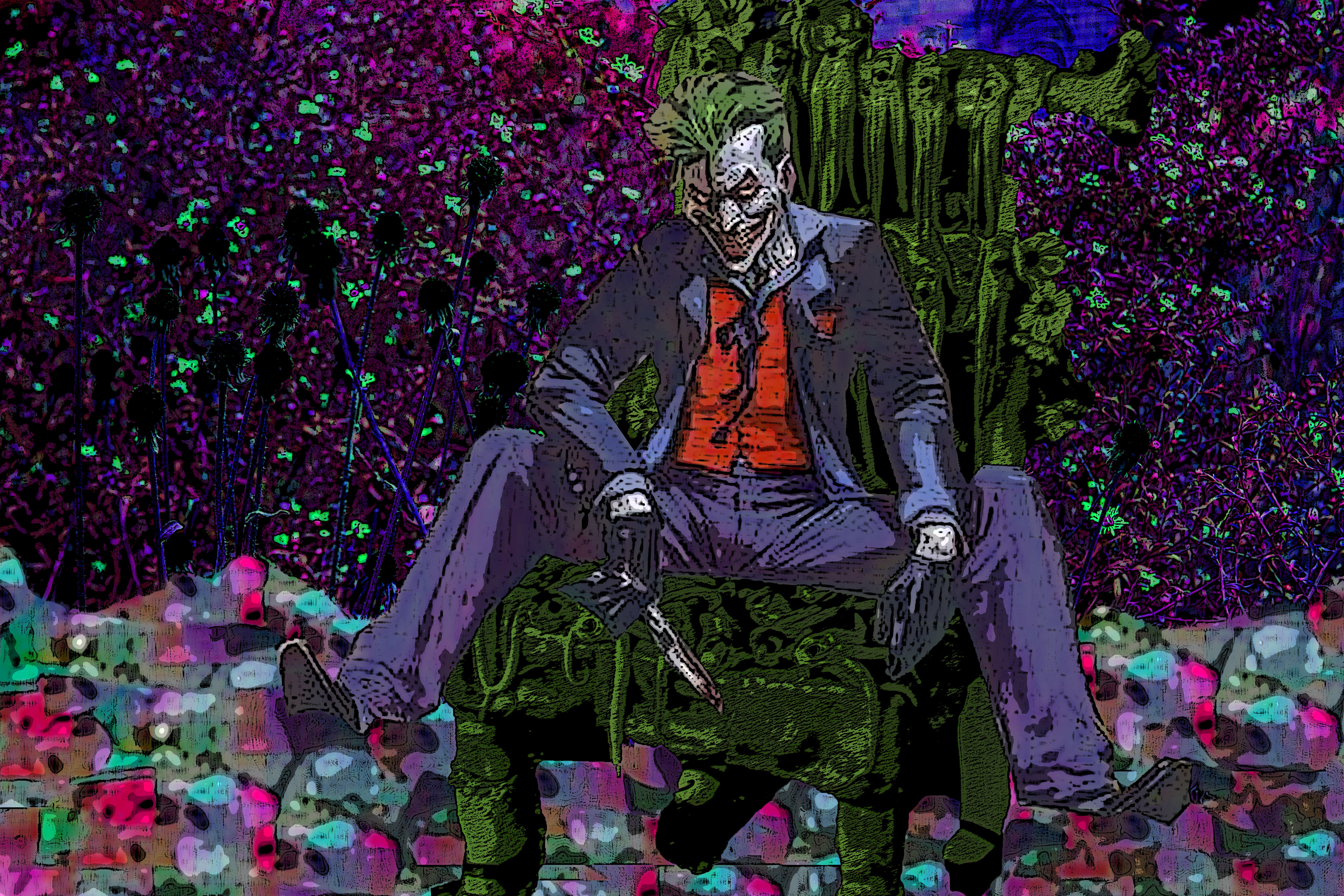 Joker in a chair